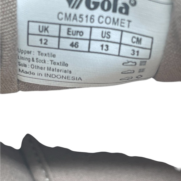 Vegan Gola Classics Men's Comet Plimsoll Sneakers Size 13 - Picture 8 of 15